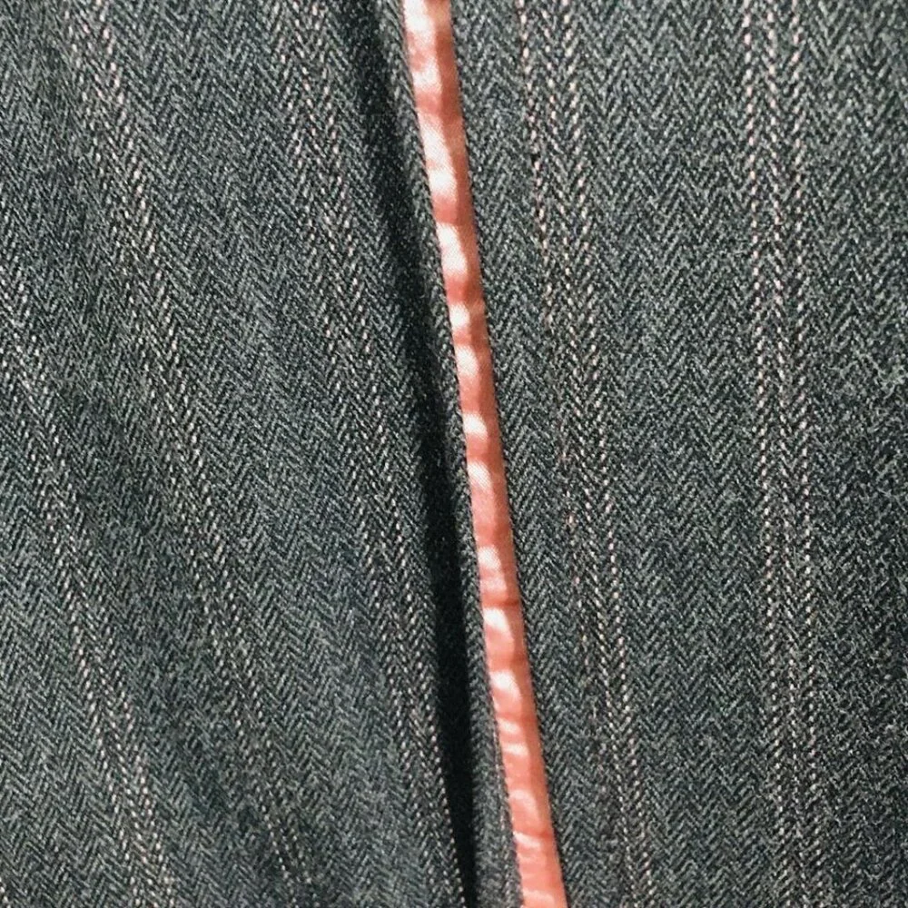 Vtg Retro Guess Jean Pant Sz 27 Gray Pinstripe w Pink Accent Embellished Pocket